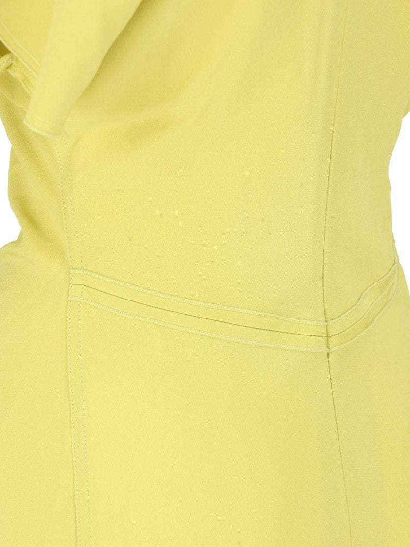 Victoria Beckham Soft Drape Midi Dress With Flutter Sleeves