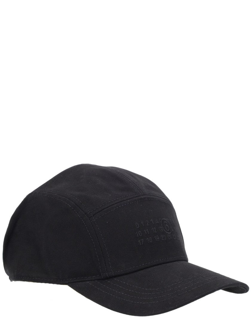 Mm6 By Maison Margiela Neutrals Embossed Logo Cotton Baseball Hat