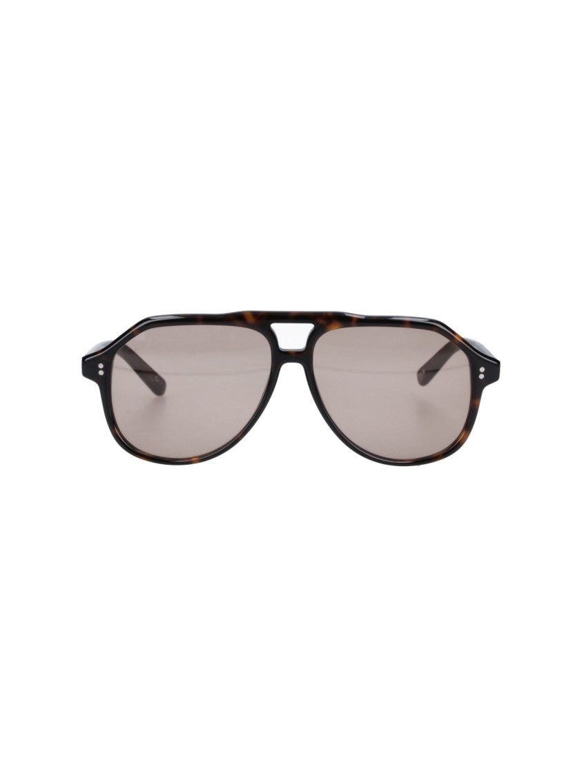 Chimi Tortoiseshell Acetate Aviator Sunglasses With Brown Lenses