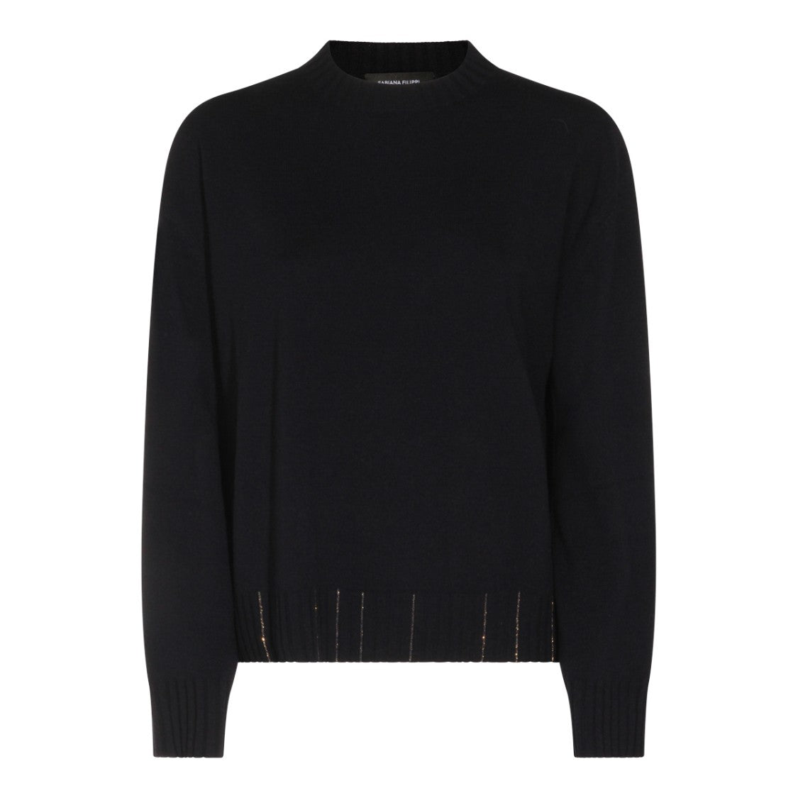 Fabiana Filippi Crew Neck Sweater With Metallic Thread Accents
