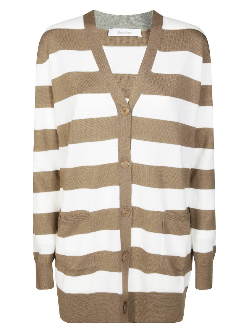 Max Mara Open-Front Ribbed Cardigan