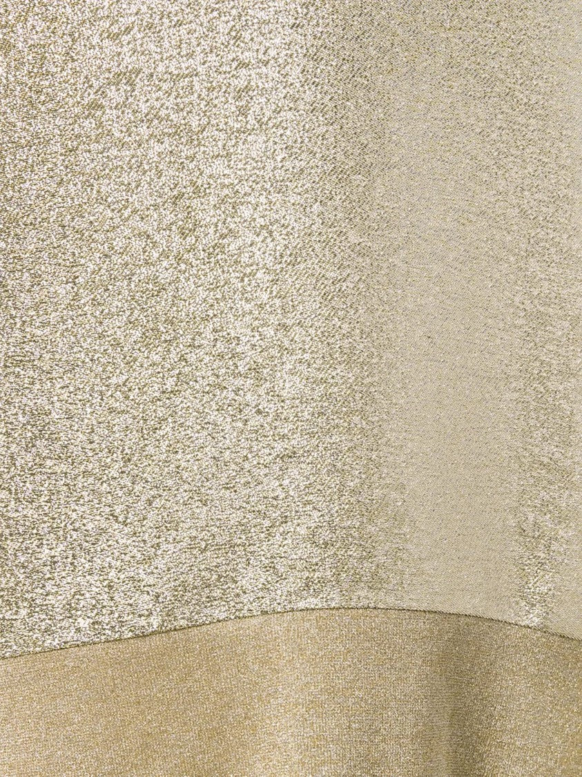 Stella Mccartney Gold Boxy Metallic Metallic Sweater