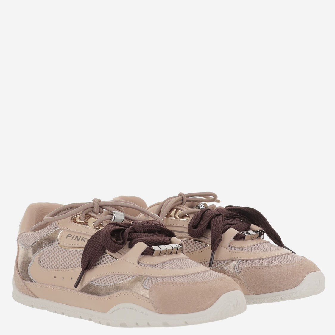 Pinko Two-Tone Sneakers With Technical Mesh Inserts