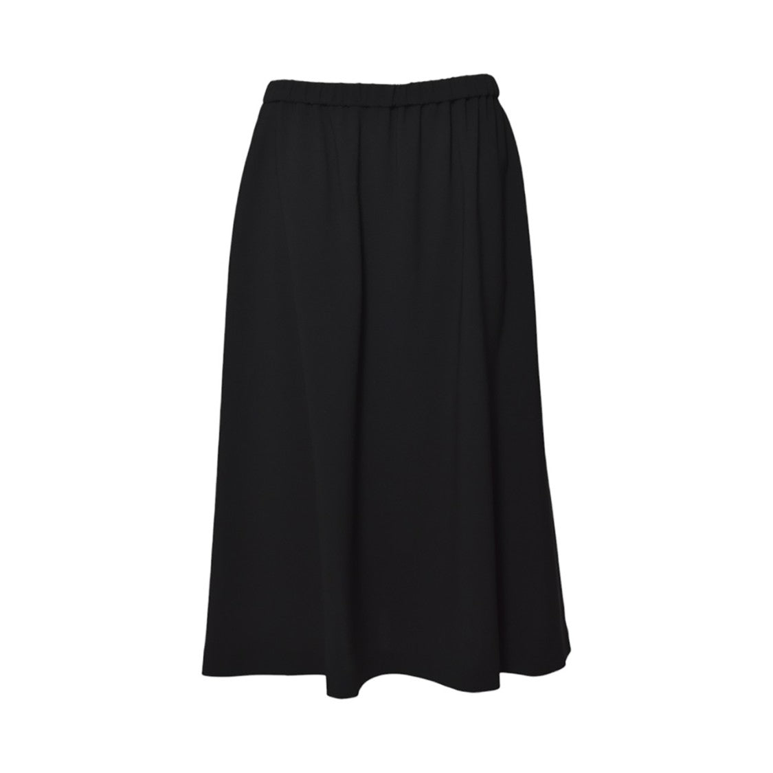 Aspesi Black Crepe Midi Skirt