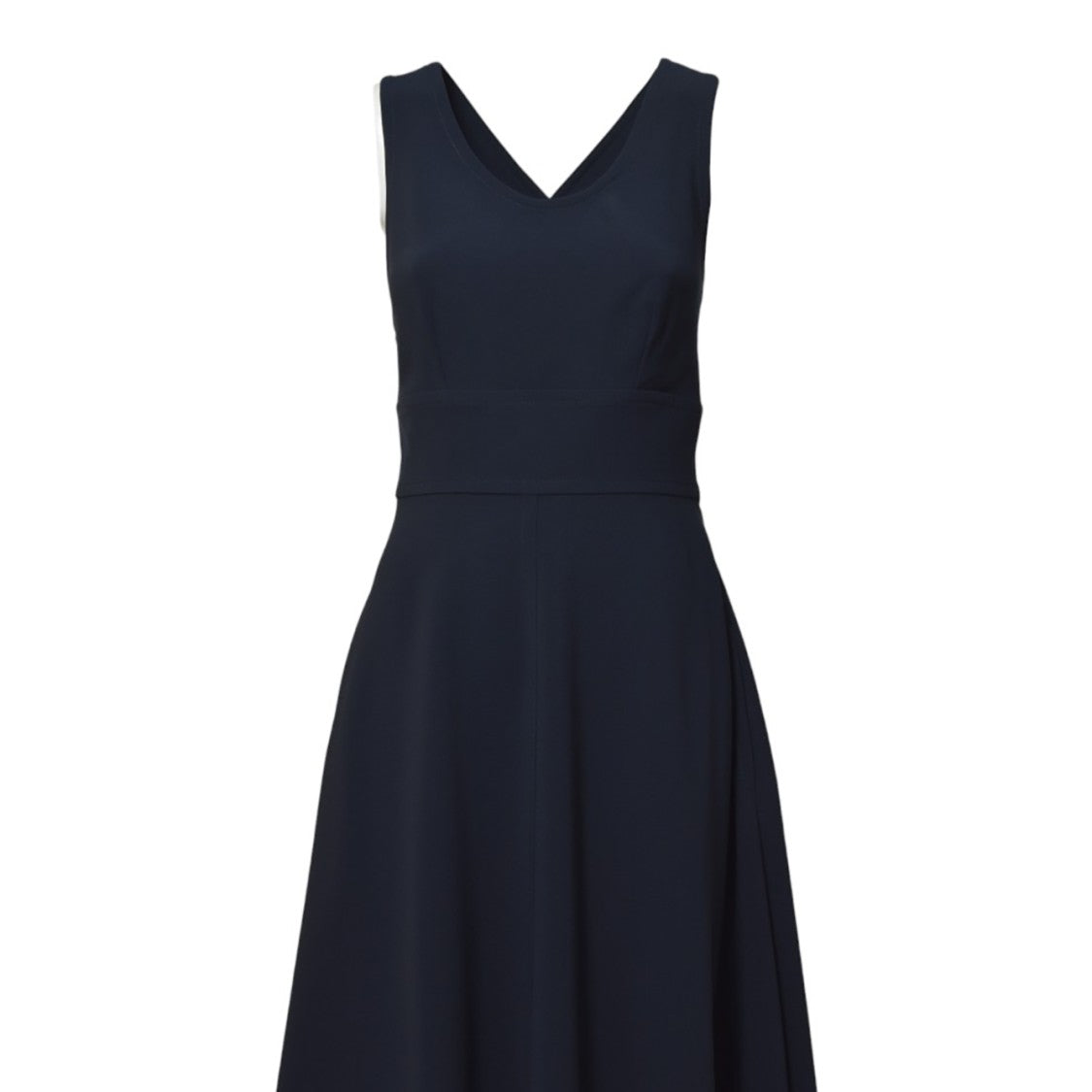 Aspesi Midnight Blue Cady Crepe Long Dress