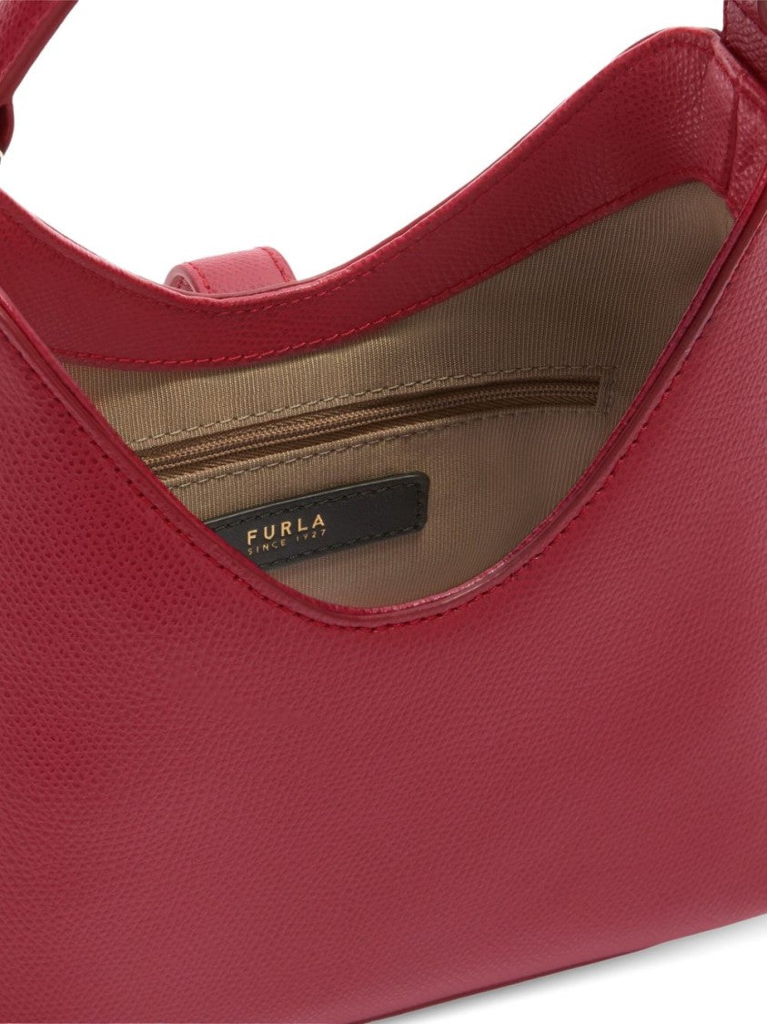 Furla Structured Leather Handbag In Deep Red