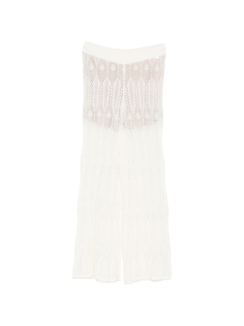 Liu Jo Off-White Open-Work Mini Skirt