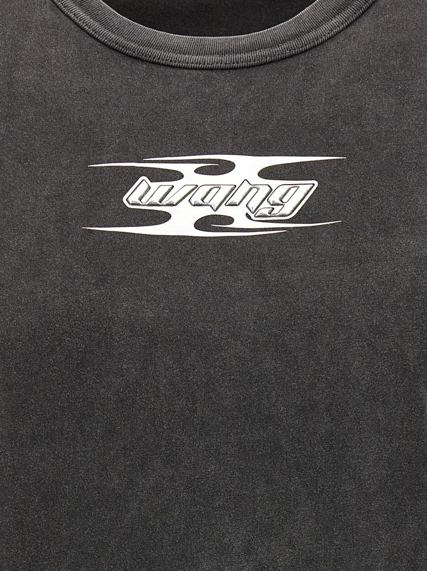 T By Alexander Wang Embossed Logo Cotton T-Shirt