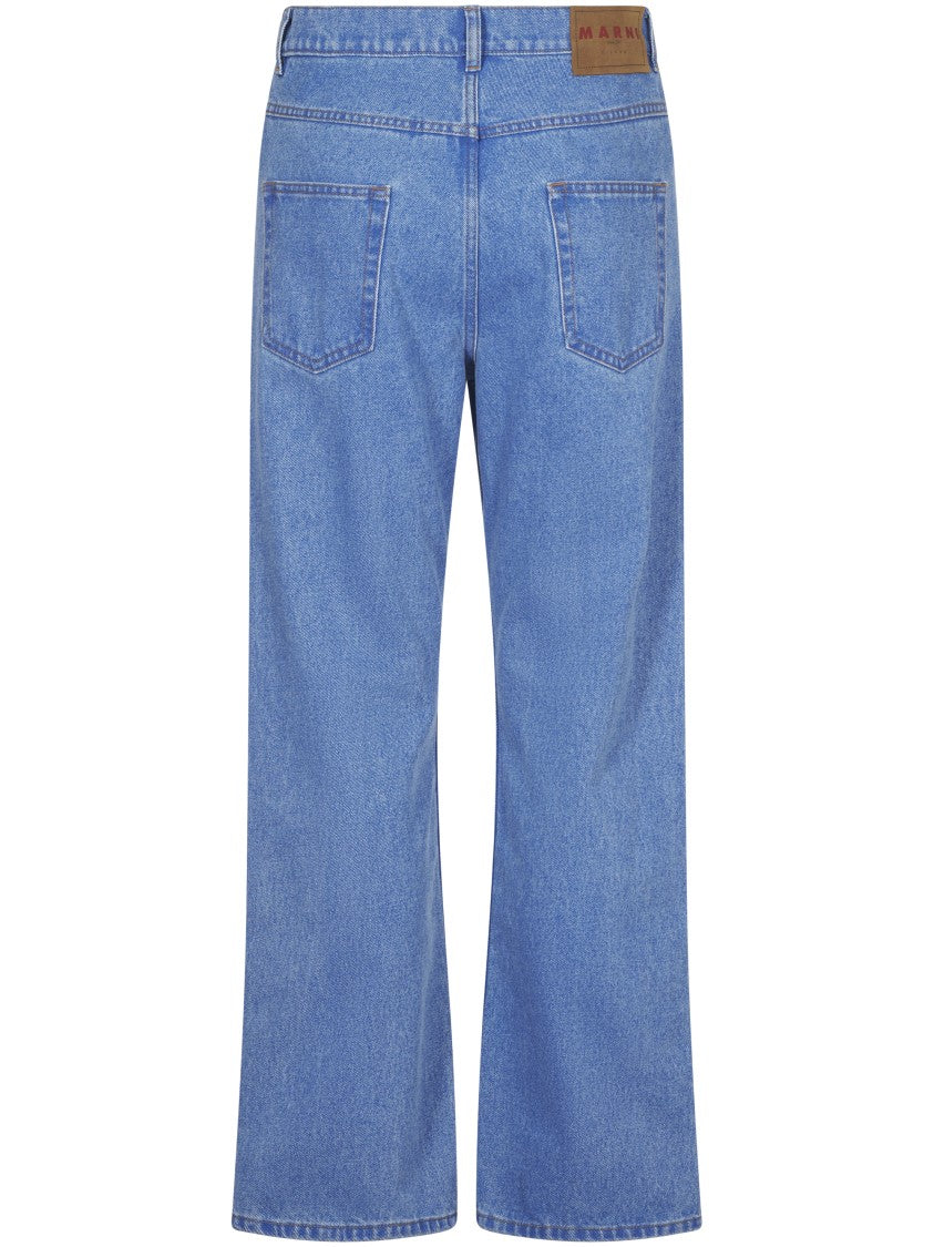 Marni Straight Leg Denim Trousers With Five-Pocket Design
