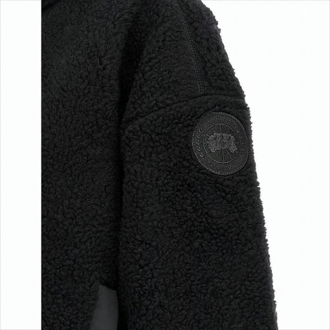 Canada Goose Dual-Texture Black Jacket With Hood And Concealed Zipper