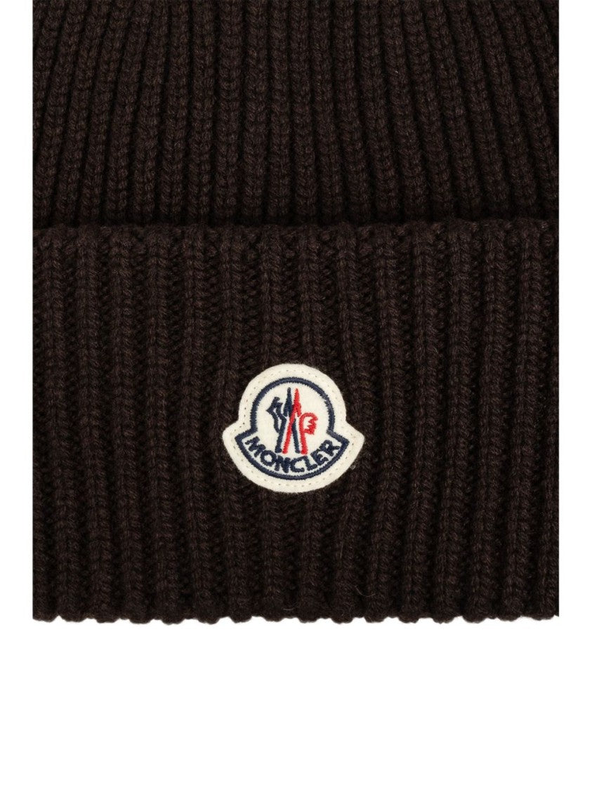 Moncler Ribbed Knit Hat With Folded Cuff
