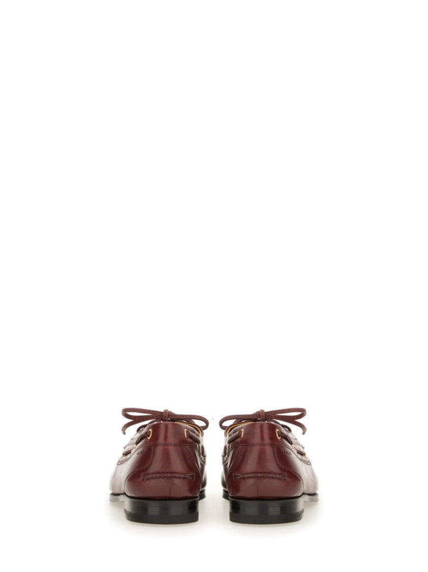 Bally Moccasin Plume With Polished Leather Upper And Decorative Bow