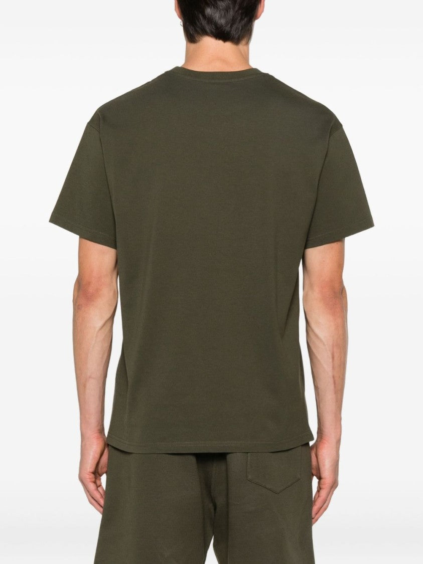 Givenchy Khaki Logo Print Straight Hem T-Shirt
