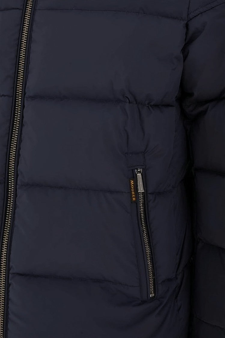 Moorer Horizontal Quilted Padded Jacket With Detachable Hood