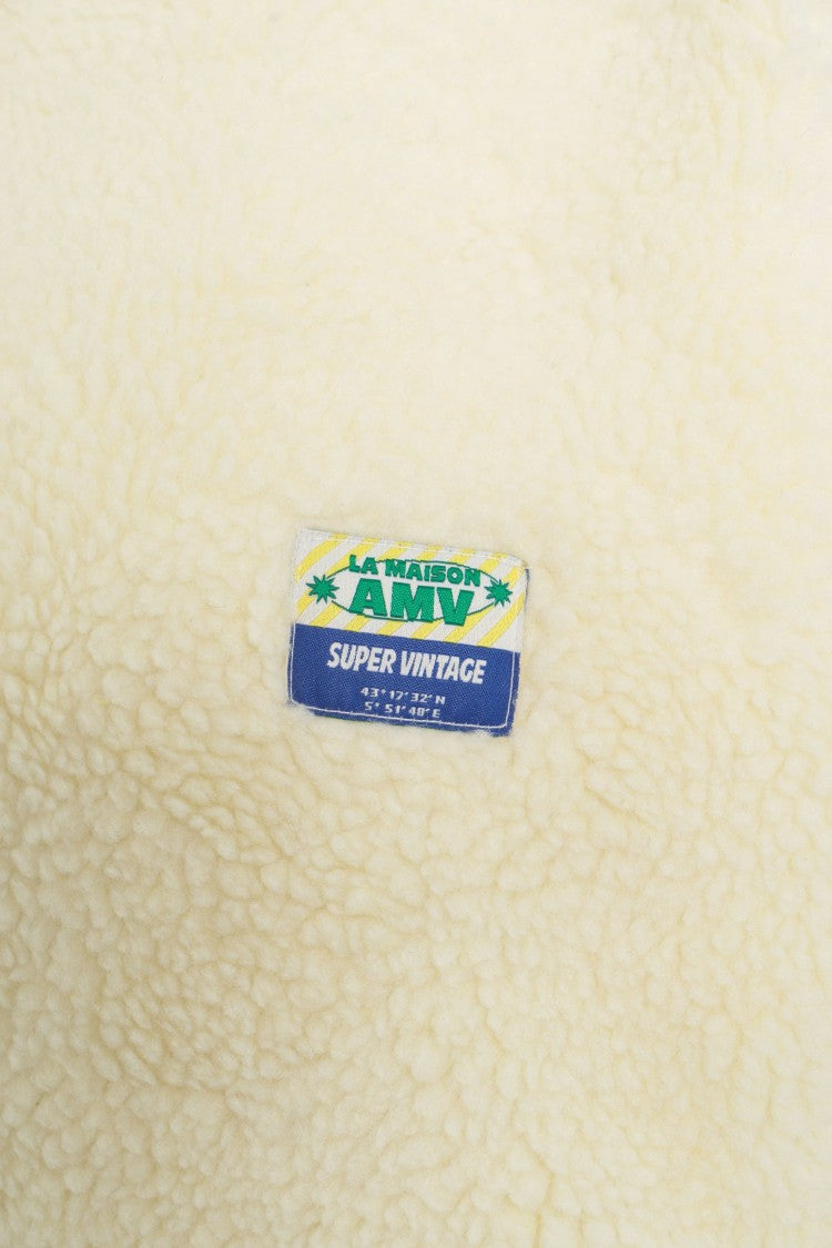 American Vintage Oversized Faux Fur Jacket With High Collar And Contemporary Detail