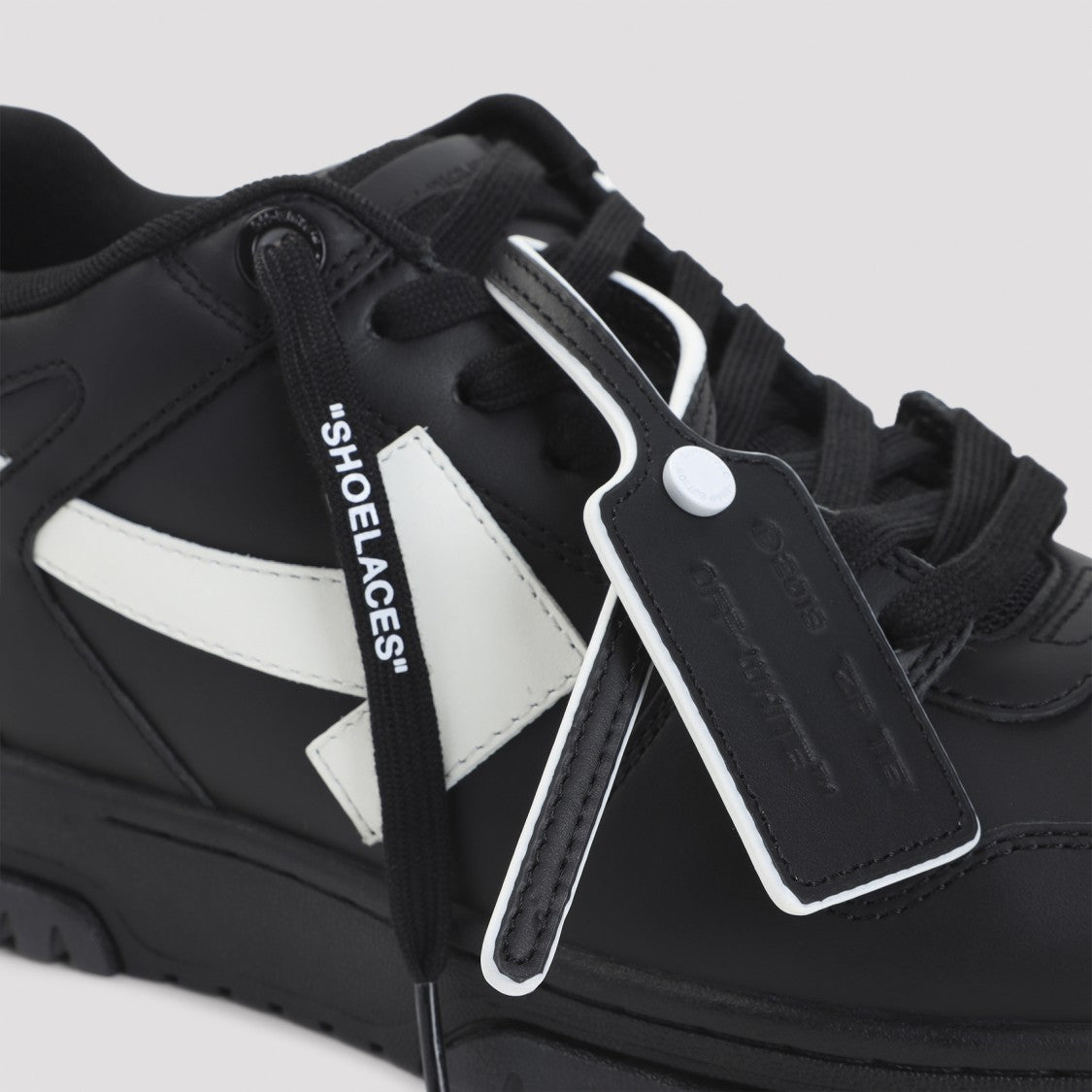 Off-White M-Out Of Office Black And White Leather Sneakers