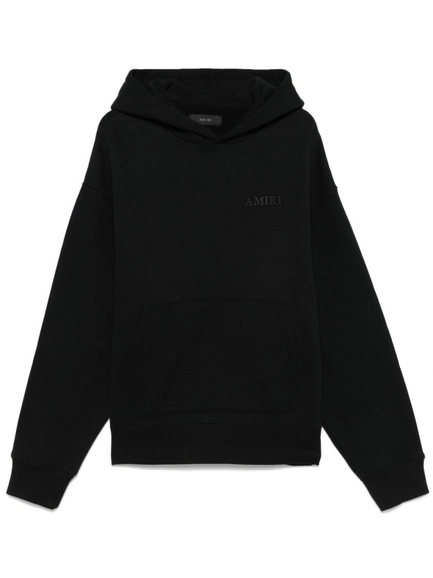 Amiri Embroidered Black Cotton Hoodie