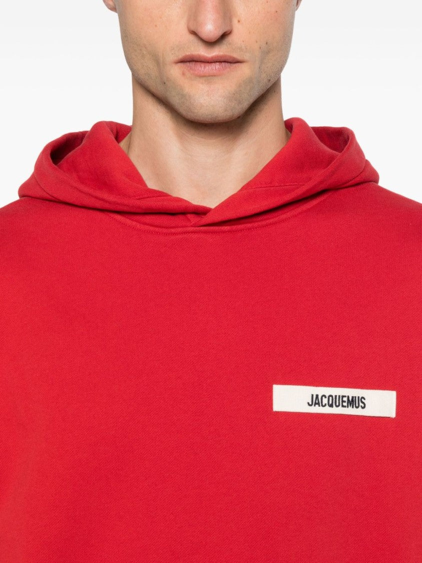 Jacquemus Red Hoodie With Modern Silhouette