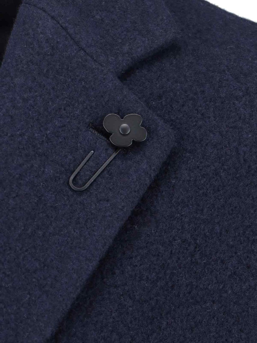 Lardini Single-Breasted Coat – Navy