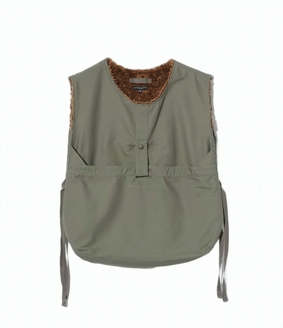 Engineered Garments Sleeveless Cotton Vest With Rounded Neckline