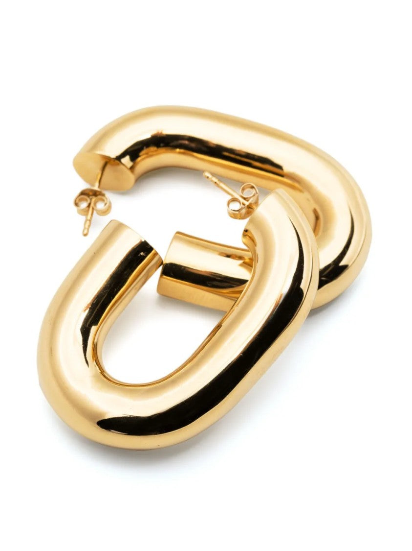 Paco Rabanne Silver Polished Earrings With Unique Silhouette