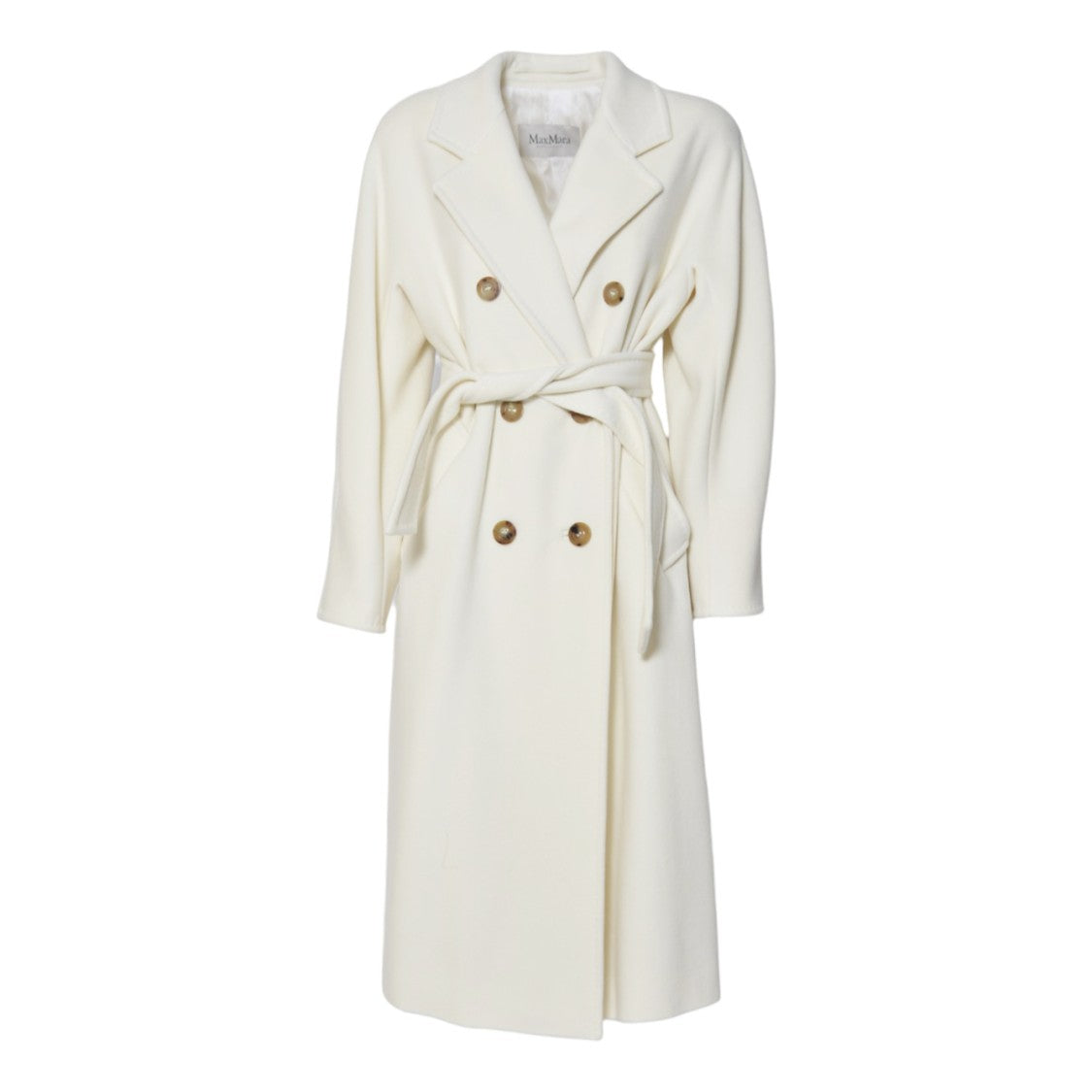 Max Mara Double-Breasted Cream Coat With Classic Lapel