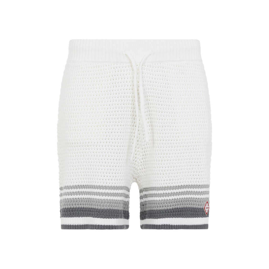 Casablanca Crochet White Cotton Bermuda