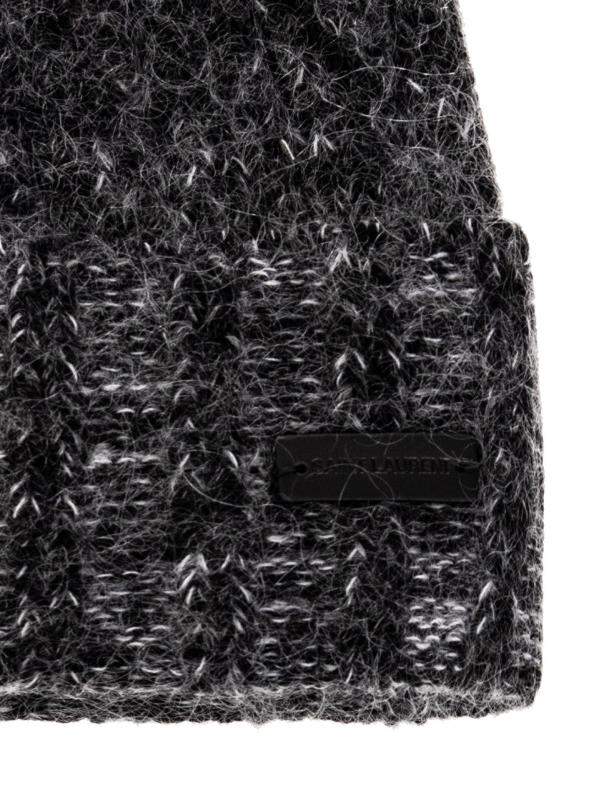 Saint Laurent Logo Brushed Wool-Blend Beanie