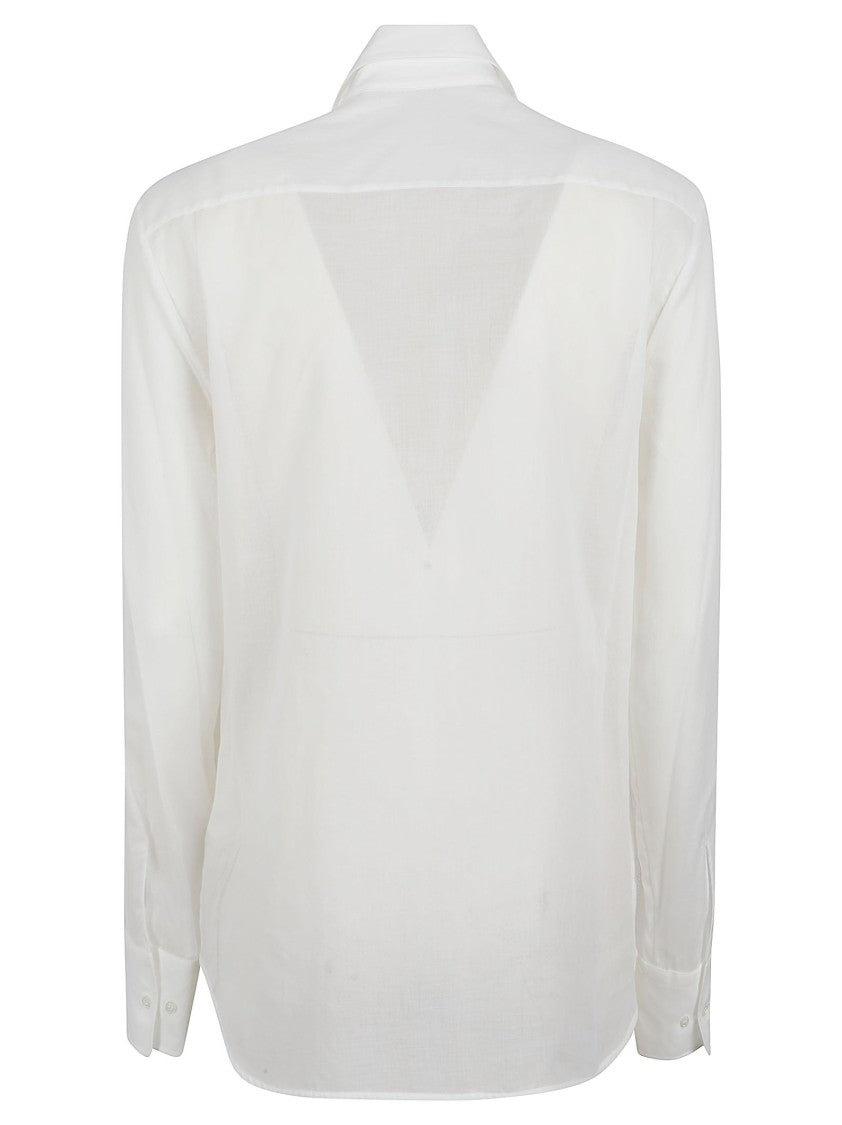 Ermanno Scervino White Cotton Shirt With Lace Panels