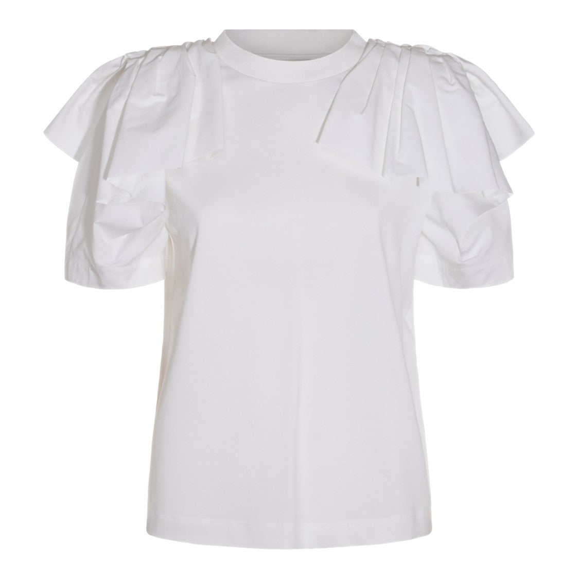 Alexander Mcqueen White Cotton Draped Detailing T-Shirt