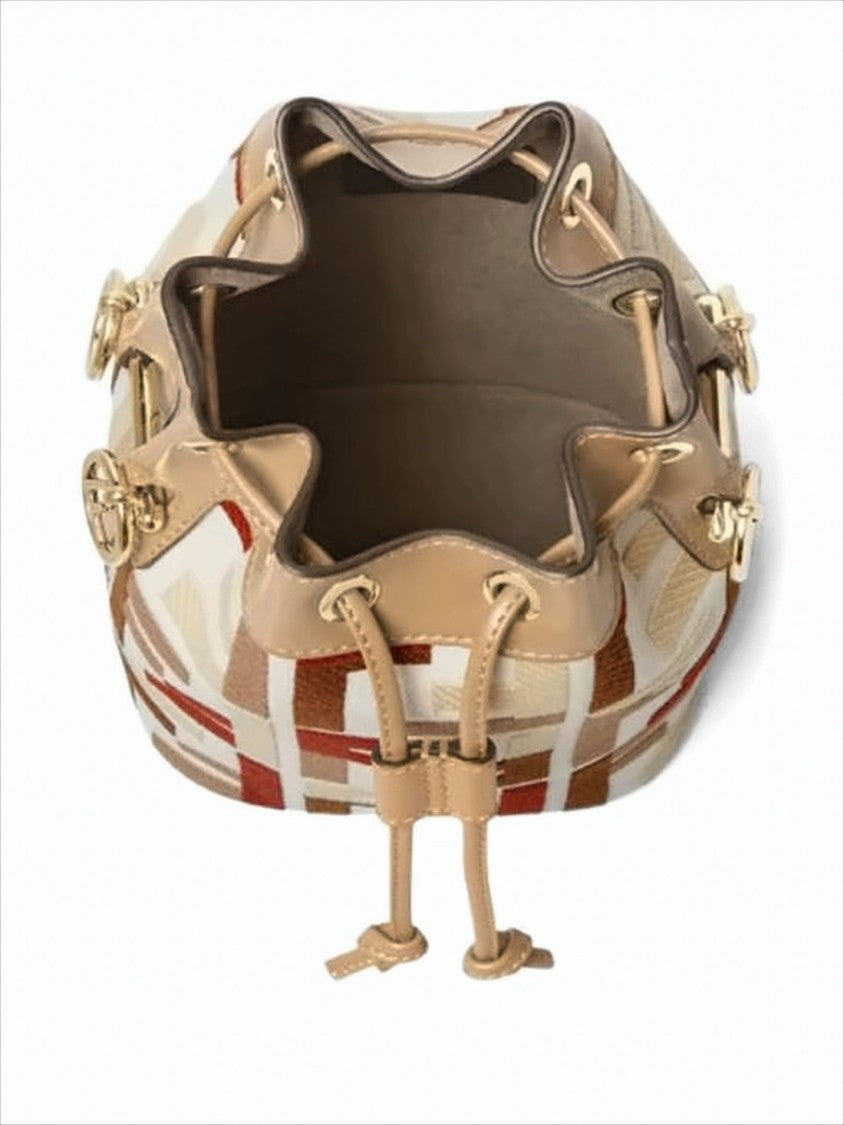 Fendi Bucket-Style Shoulder Bag With Geometric Pattern