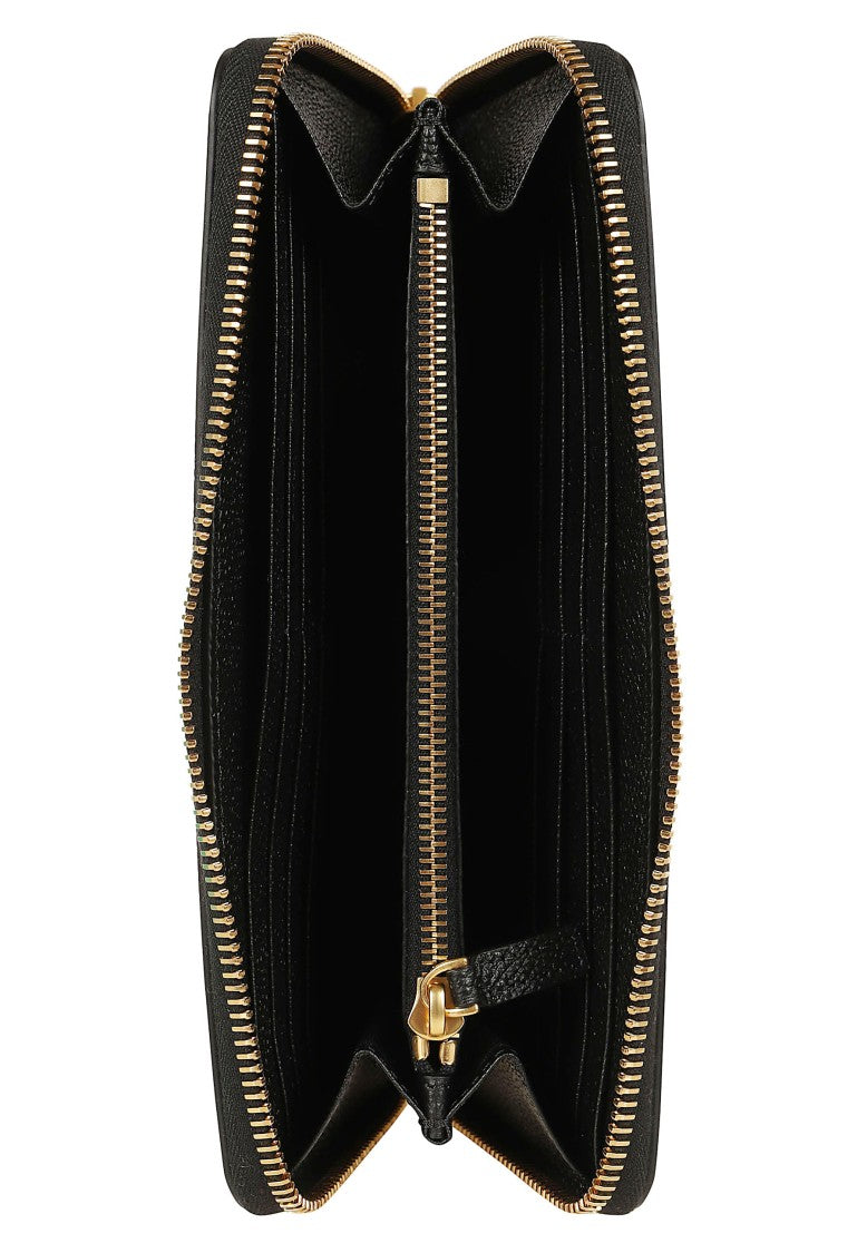 Valentino Garavani Pebble Beige Grainy Calfskin Vlogo Zip-Around Wallet