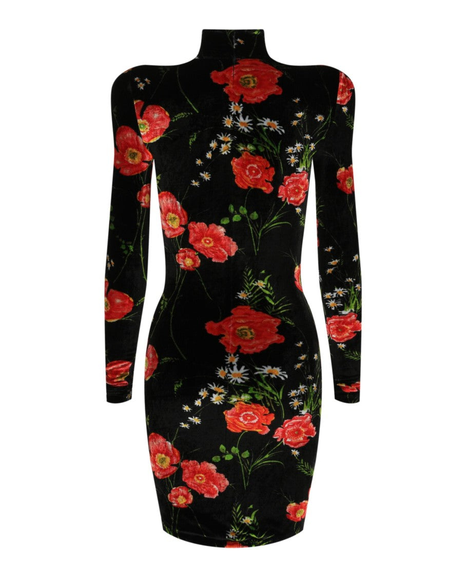 Balenciaga Poppy Velvet Trurtleneck Dress