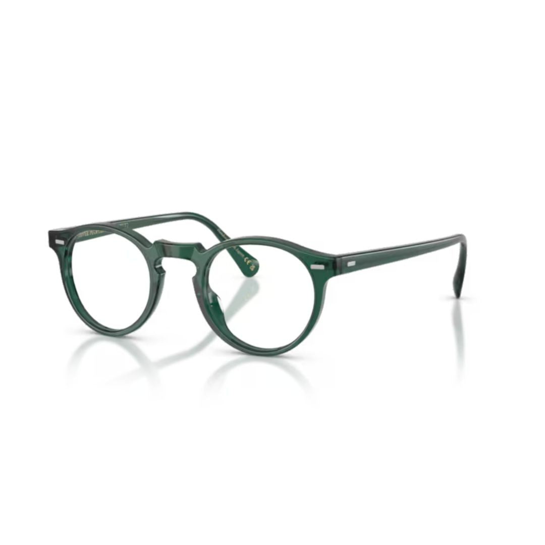 Oliver Peoples 0Ov5186 Translucent Green Round Frame Eyeglasses With Keyhole Bridge