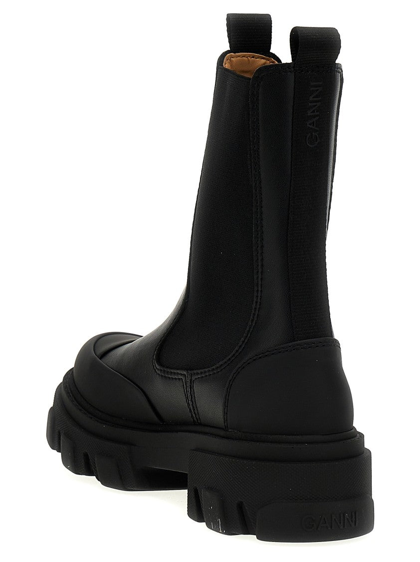 Ganni Leather Ankle Boots