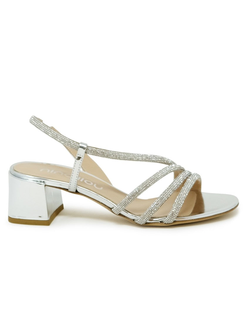 Ninalilou Silver Leather Sandal