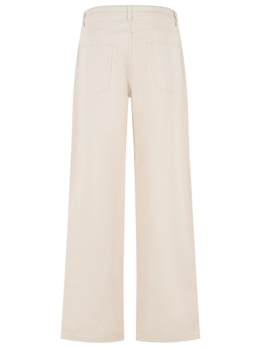 Róhe 'Bruun' Baggy Jeans In Cream Cotton