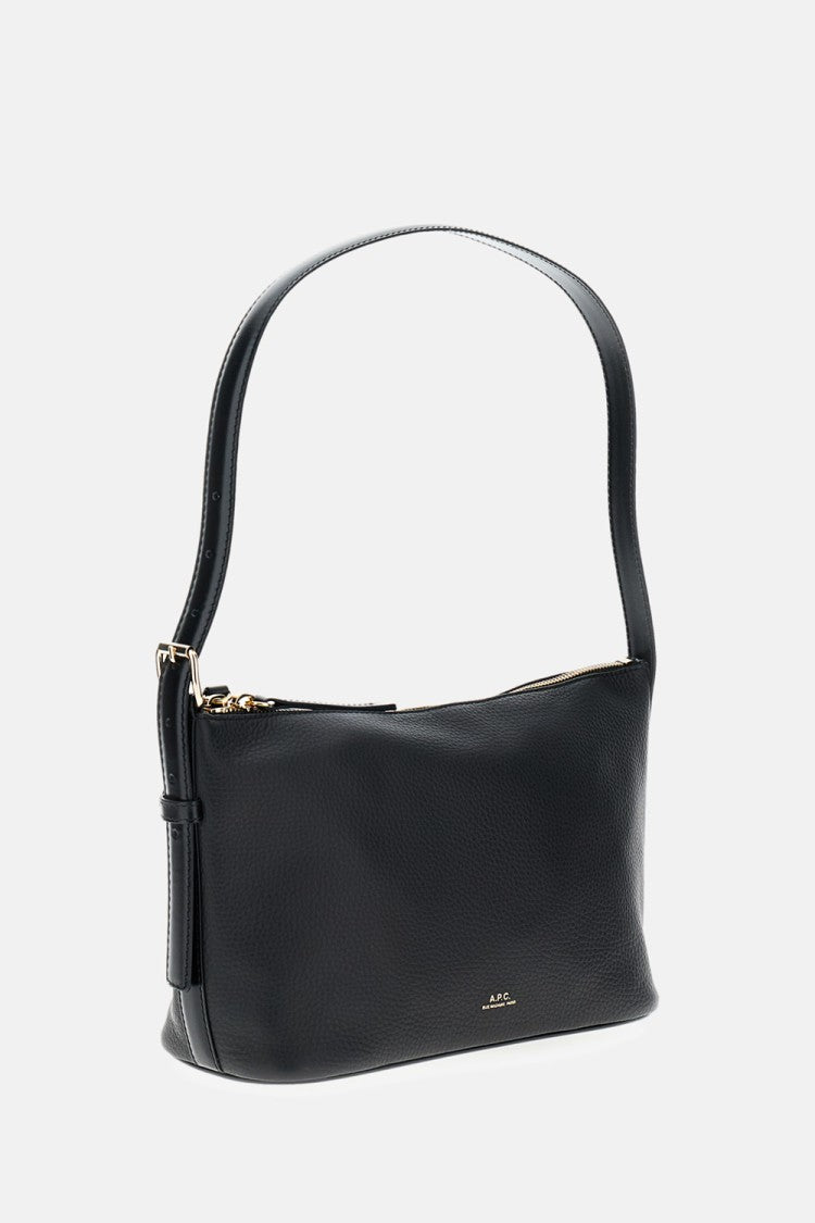 A.P.C. Small Black Calfskin Leather Shoulder Bag