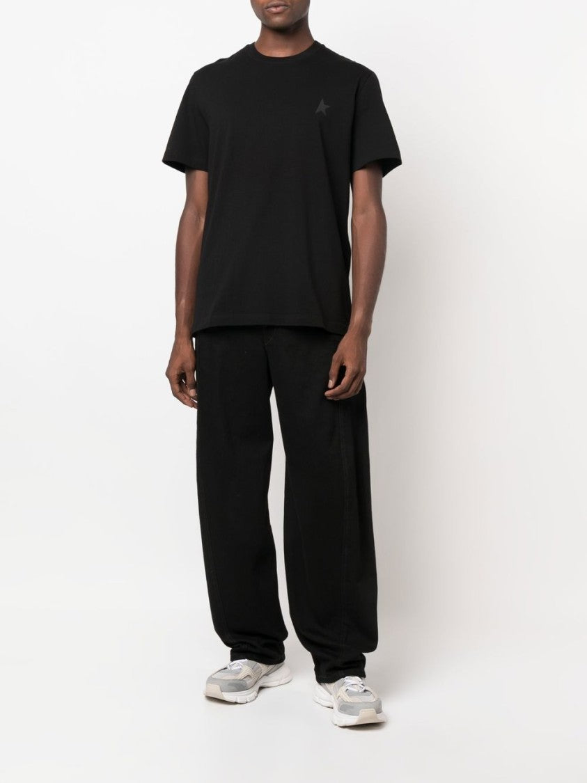 Golden Goose Black Silk And Nylon Star T-Shirt