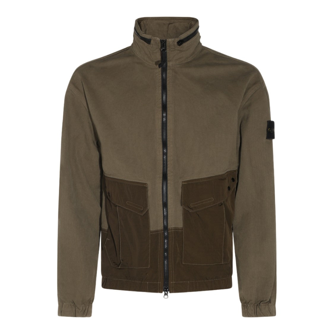Stone Island Two-Tone Casual Jacket With High Collar