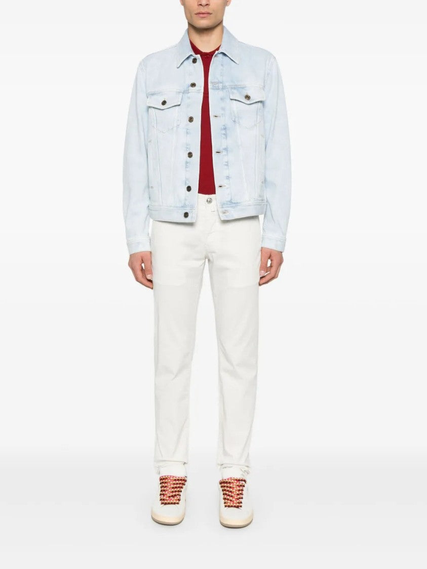 Jacob Cohen Light Blue Denim Jacket With Classic Front Fastening