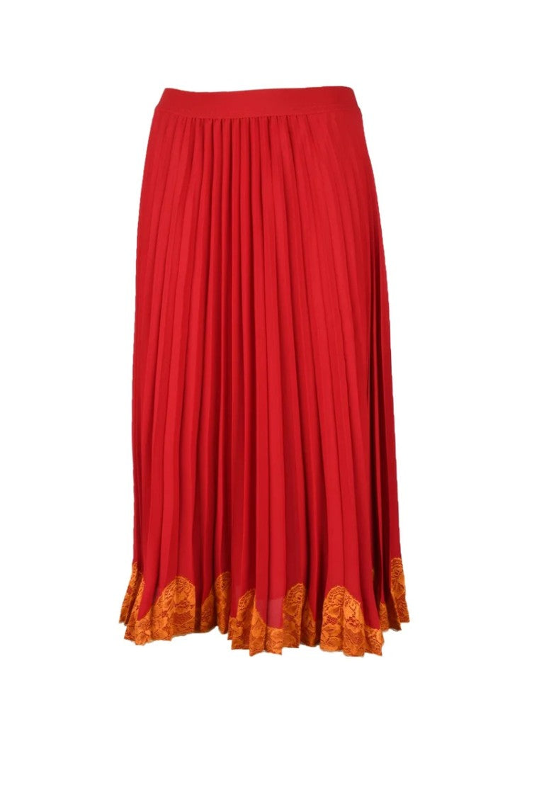 Semi Couture Red Pleated Skirt