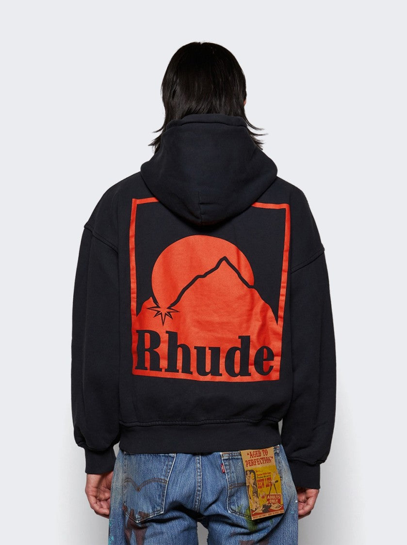 Rhude Moonlight Badge Full Zip Hoodie Black