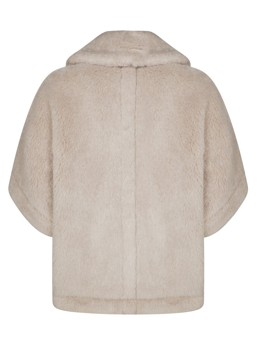 Max Mara Beige Newterzo1 Plush Short Cape