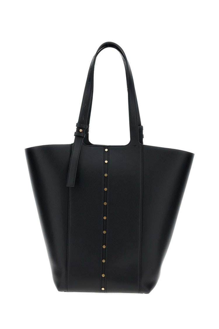 Golden Goose Structured Leather Shoulder Bag With Adjustable Handles And Metal Accents