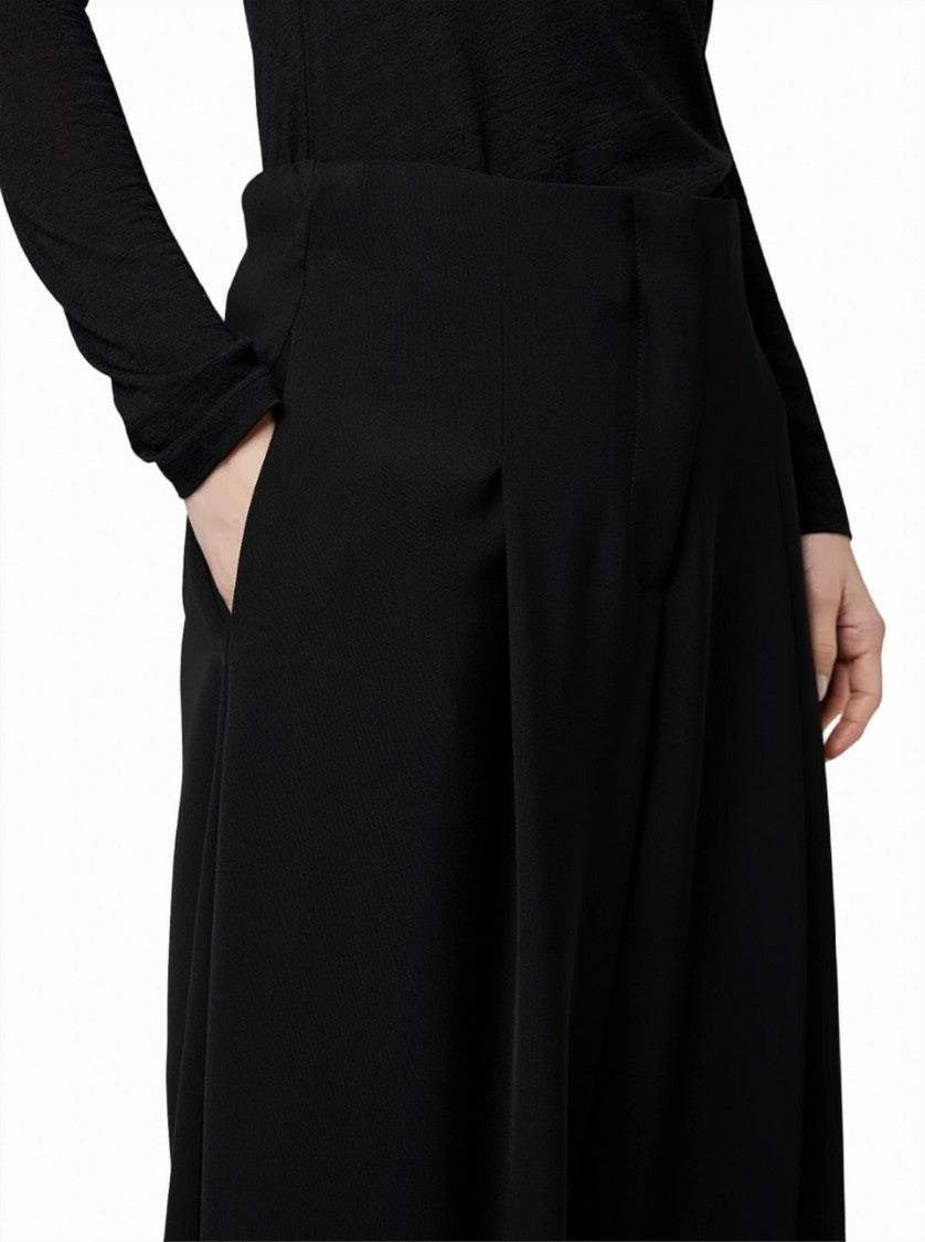 Alpha Studio High-Waisted Pleated Cadì Wide-Leg Pants