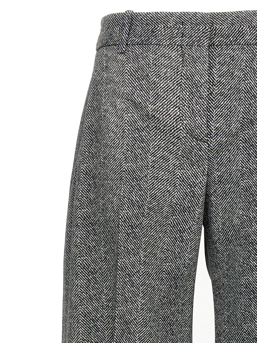 Ermanno Scervino Herringbone Patterned Viscose Trousers