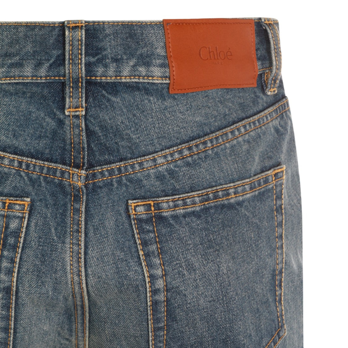 Chloé High-Waisted Medium Blue Jeans With Flared Leg