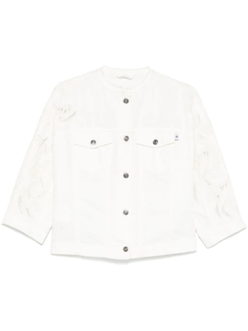 Ermanno Scervino Cropped Cotton Jacket With Button-Up Front
