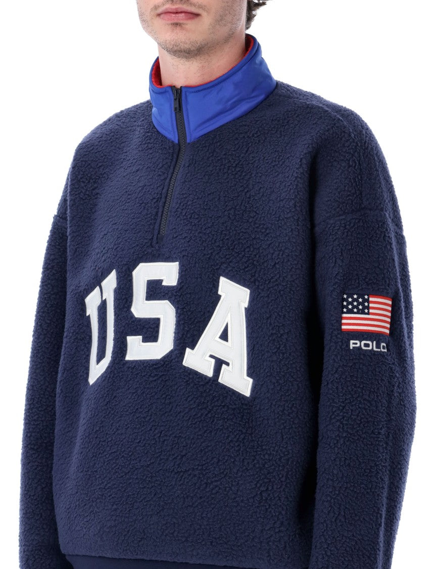 Polo Ralph Lauren Polo Usa Teddy Sweatshirt With Zip